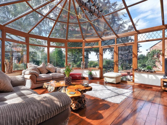 The house has a large conservatory.
