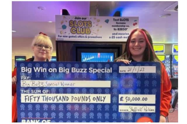 Buzz Bingo Sheffield Parkway staff awarded one lucky man a £50,000 cheque at the Big Buzz Special jackpot game last month