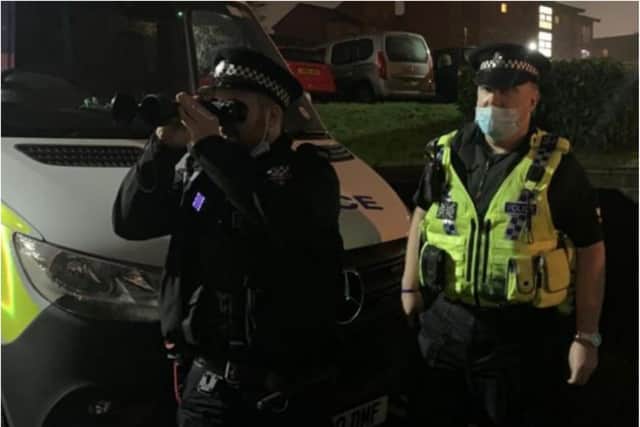 Police officers using night vision equipment during patrols in Sheffield arrested a woman on suspicion of possessing Class A drugs