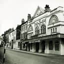 The Palace Cinema, on Union Street, Sheffield, in July 1961.  The cinema was the first designed for that purpose.  It opened in August 1910, closed in October 1964, and was later demolished
