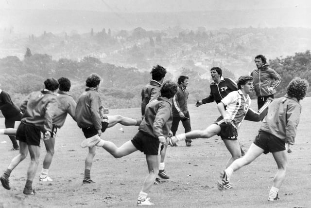 Sheffield United training at Graves Park in  1981