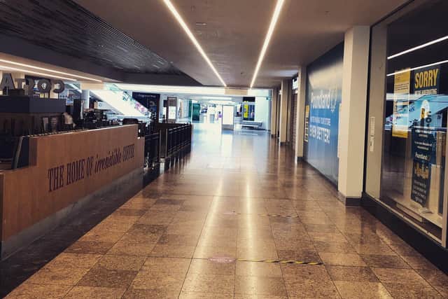 A deserted Meadowhall (Picture: @JoeandEvansDad)