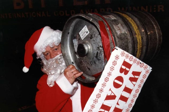Father Christmas was spotted delivering a barrel of beer to a Sheffield pub in 1997