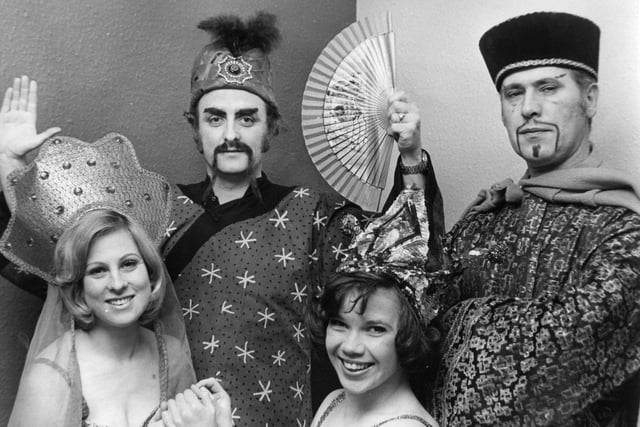 Princess Balroubadour, Dorothy Ramm; Vizier, Ron Markwick; So-Sho, Liz Ayre; and Emperor, Jack Parkinson are pictured in panto - but which one? Get in touch and tell us more.
