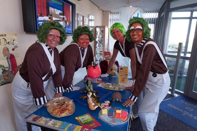 Staff at St Hilds C of E School, Hartlepool taking part in their Roald Dahl Day events in 2016. Remember this?