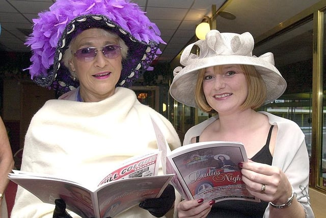 Mrs Kathleen Cox and Mrs Sarah Cox  pictured at Owlerton Stadium for Ladies Night, September 4, 2001
