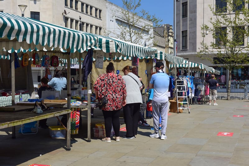 South Shields Market on Bank Holiday Monday.