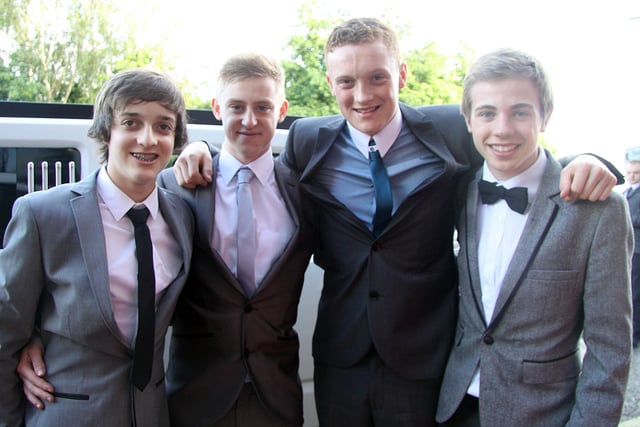 Tibshelf School Prom, L-R, Aaron Walker, Liam Hurley, Ross Jhonson, Neil Fynn.