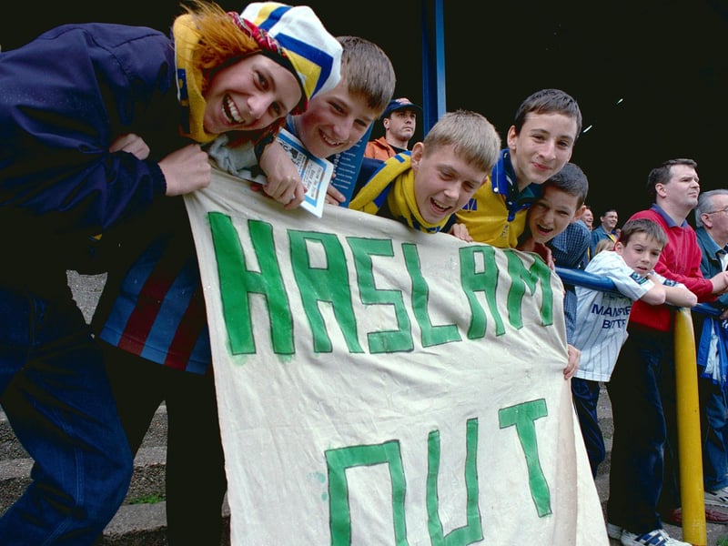 Fans make their feelings known on how Keith Haslam is running Mansfield Town Football Club as the situation became ever more bitter.