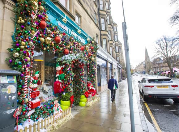 This Bruntsfield children's shoe shop has gone all out for Christmas this year. The shop has been decked out with festive greenery, colourful baubles and giant candy canes. They even have a sleigh which little ones can hop on and pose for a photograph!