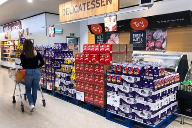 These are some of the best supermarket deals on Easter eggs. A Sainsbury's store displays Easter eggs for sale at discounted prices ahead of Easter (Photo by Mark Trowbridge/Getty Images)