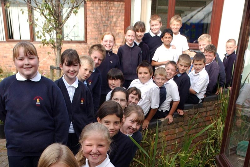 Mortimer Primary School pupils who were going to meet the Duke of Edinburgh at the Washington Wetlands Centre in 2005.