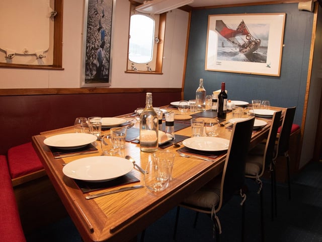 All three of the characterful small ships have cosy saloon decks for dining and socialising while aboard