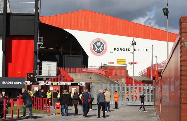 Sheffield United fans on their way to watch the Blades take on Birmingham City at Bramall Lane
