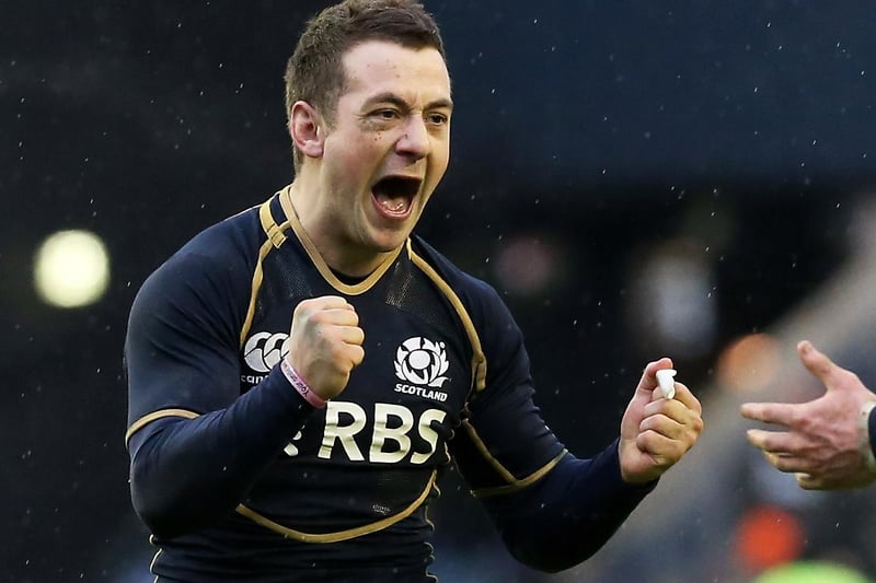 Scotland 12, Ireland 8: February 24, 2013, Six Nations
Greig Laidlaw celebrating as the final whistle blows at Murrayfield Stadium in Edinburgh (Photo by David Rogers/Getty Images)