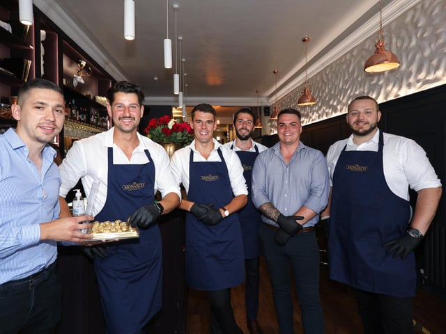 From left, Manager Andre Slemco, Denis Cindea, George Dimbleby, Charlie Dimbleby, Matt Bond and Steven Cook. Picture: Chris Moorhouse (040720-14)