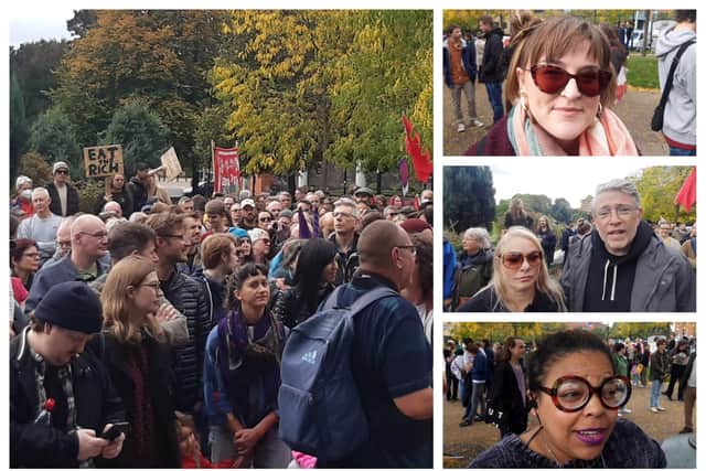 Hundreds of people gathered for the Enough is Enough Rally in Sheffield city centre on Saturday, October 1, which was organised to push back against rising bills and low wages