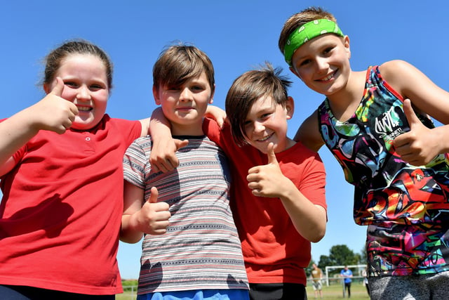 Winners at the Sacred Hearts Primary school sports day held at Grayfields in 2018.