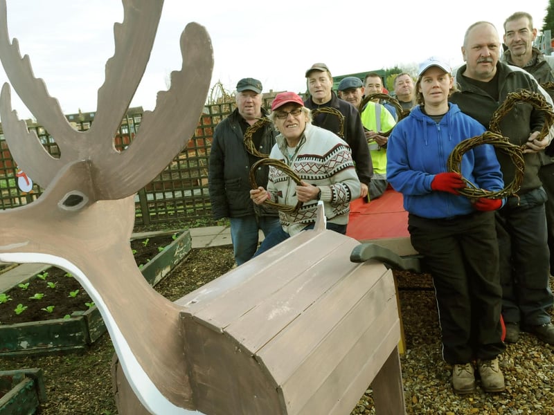Oasis Allotment Project members preparing for their Winter Wonderland event in 2014. Does this bring back happy memories?
