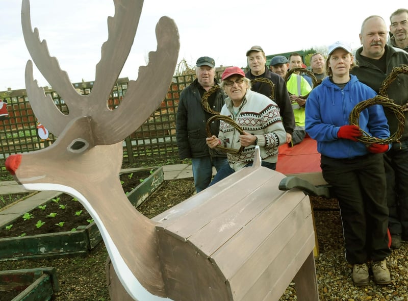Oasis Allotment Project members preparing for their Winter Wonderland event in 2014. Does this bring back happy memories?