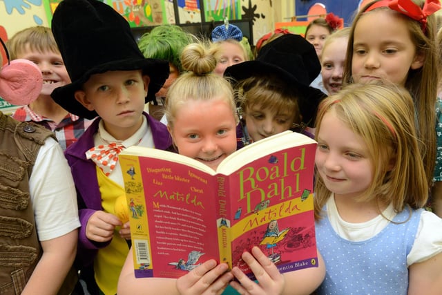 Roald Dahl Day at Simonside Primary School in 2014 and look how many pupils are involved.