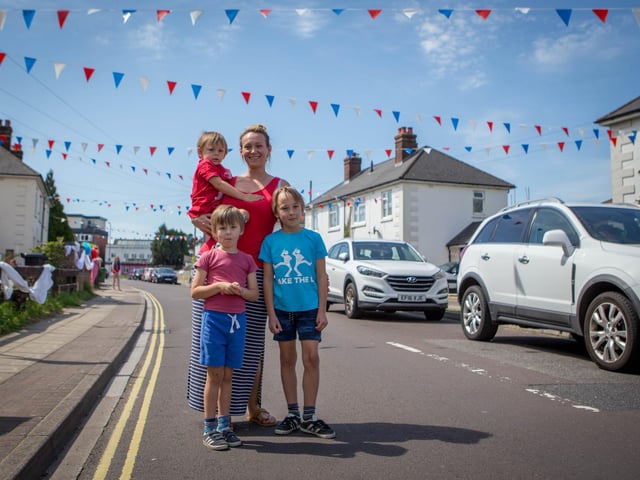 Polly McRichards with her children, Dylan 7, Sonnie 4 and Alfie 2 in Peronne Road, Portsmouth.