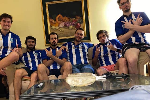 Joaquin Villanueva, first on the left, is at the centre of a Sheffield Wednesday-mad supporter base 7,000 miles from Hillsborough, in Buenos Aires.
