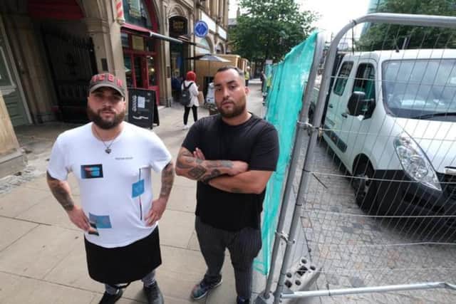 Building work on Surrey Street in Sheffield is affecting trade at Caffè Tucci