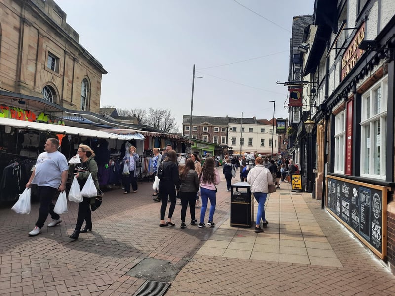 Crowds of shoppers have flocked back to the Market Place.