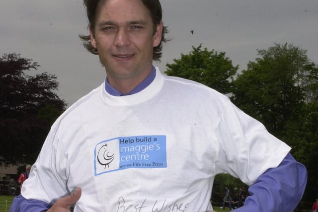 Dougray Scott also marked his return to Markinch  in 2002 for the town's Highland Games to send his support to there campaign to build a Maggie's Cancer Centre in Fife, signing a t-short which was auctioned to raise funds