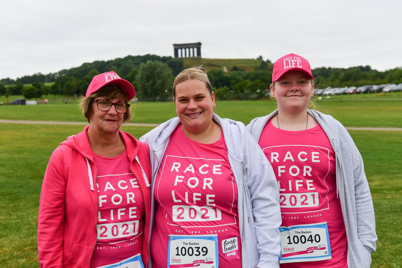 l-r Karen Barker, Lauren Barker and Lily Dawn of Peterlee at The Race for Life at Herrington Country Park, on Sunday.