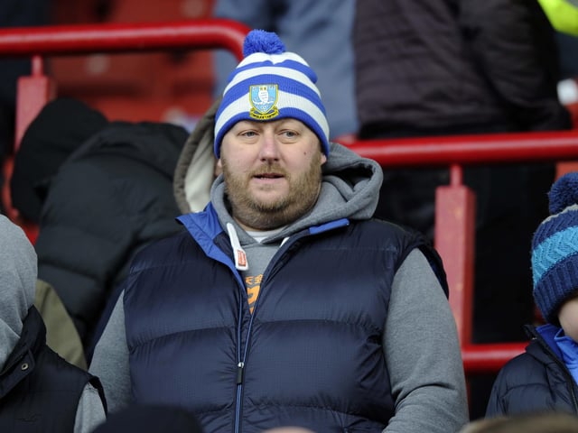 A Sheffield Wednesday fan wrapped up at Oakwell in February 2018