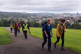 Walkers reach the top of the Meersbrook Park climb in 2017