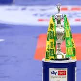 A general view of the Sky Bet Championship trophy which a host of clubs are fighting for, along with promotion to the Premier League