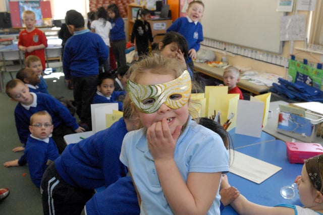 Looks like they had fun at this mask making session. Recognise anyone in the picture?