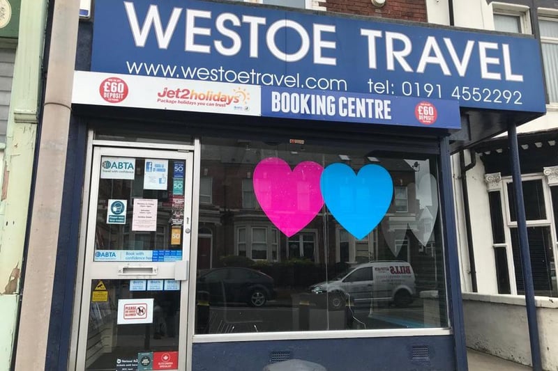 Westoe Travel where Chloe worked decorated for the occasion