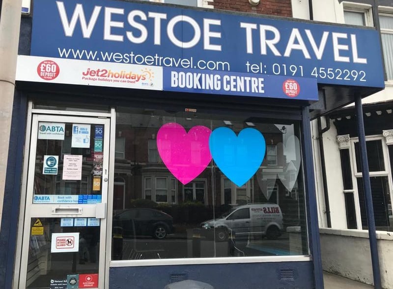 Westoe Travel where Chloe worked decorated for the occasion