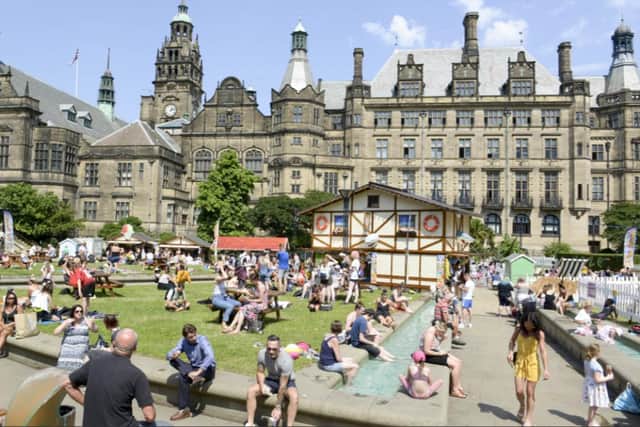 Crowds normally flock to the Peace Gardens in Sheffield during warm spells