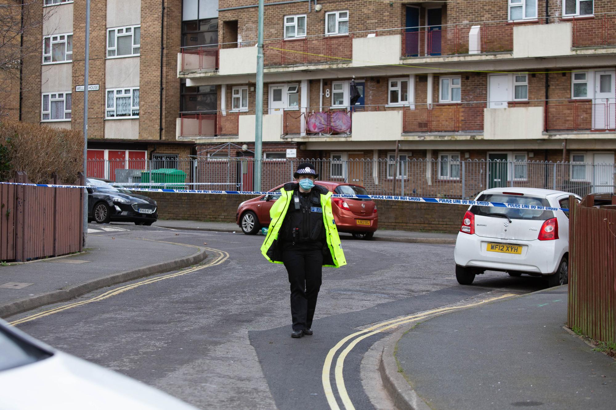 Police presence outside Weller House, Buckland, Portsmouth. Picture: Habibur Rahman