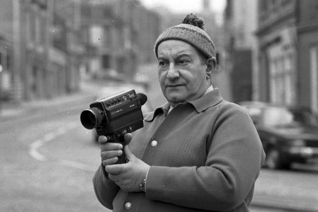 Scottish documentary film-maker Enrico Cocozza in Glasgow, March 1980.