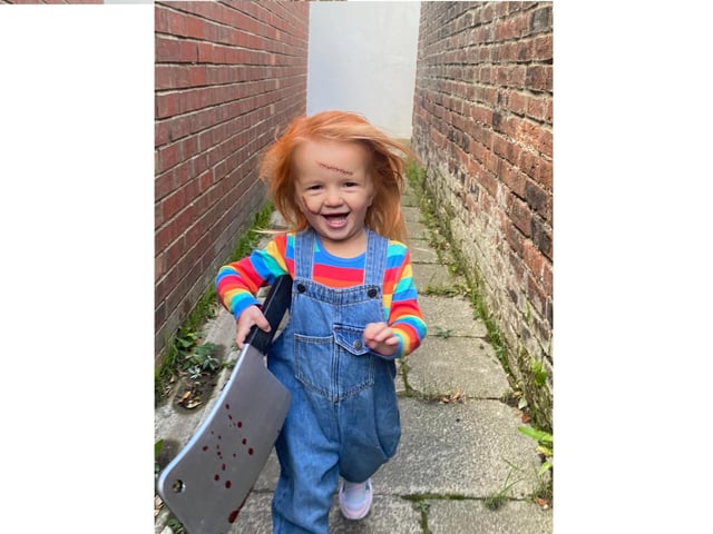 Abby Flannagan sent in this picture of her daughter Rae Williams as a convincing Chucky