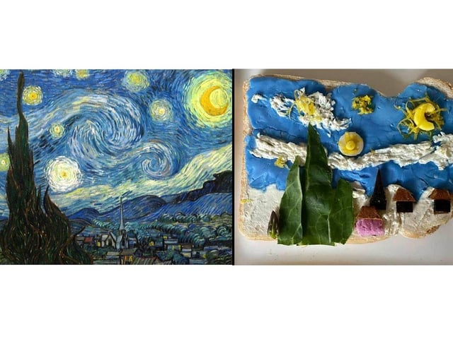 Caroline Barnes, a human resources business partner at the University of Portsmouth, has been recreating famous paintings on her toast