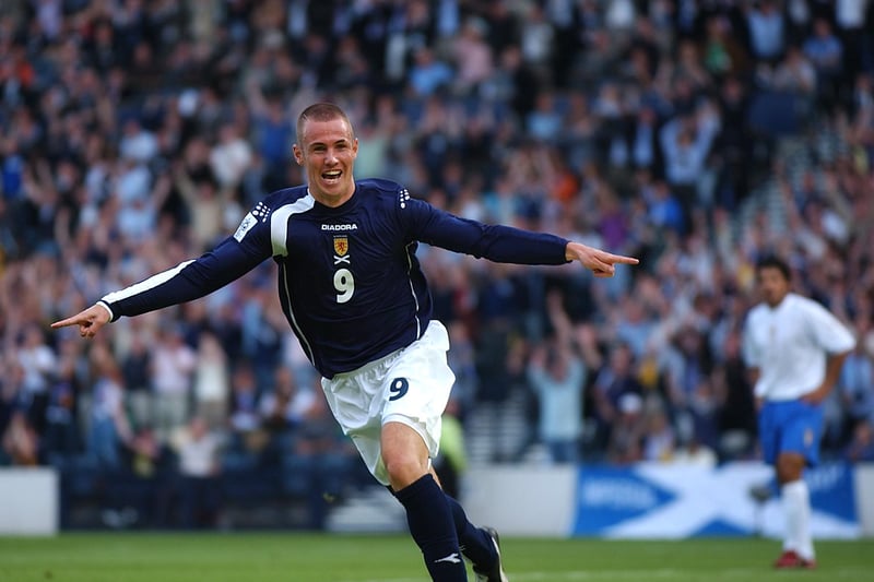 Kenny Miller celebrates his goal as Scotland claim a draw with Italy at Hampden for this Fifa World Cup qualifier.