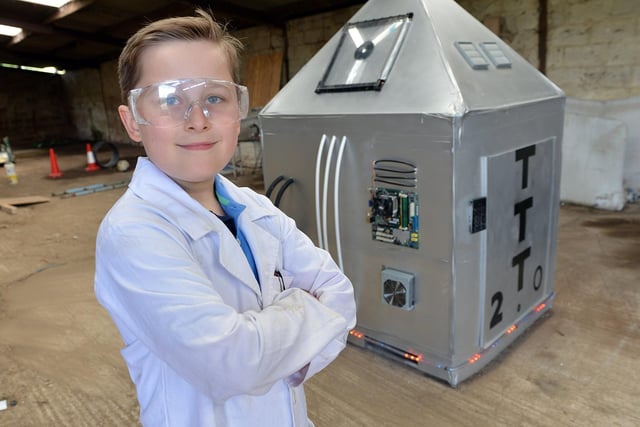 Thomas Whileman, a pupil at St Peter & St Paul School on Hady Hill, Chesterfield, built a time machine in summer as part of a lockdown homework project on explorers and exploration.