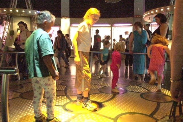 Children take the opportunity to play in the centre on the museum's final day of opening.