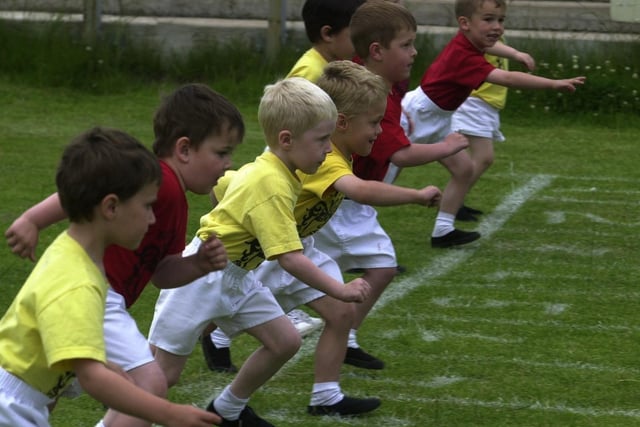 Pictured at Rotherham Cricket Club ground, where the Redston Preparatory school held their annual sports day. Seen is  the start of the L1 boys 35 Metres race.