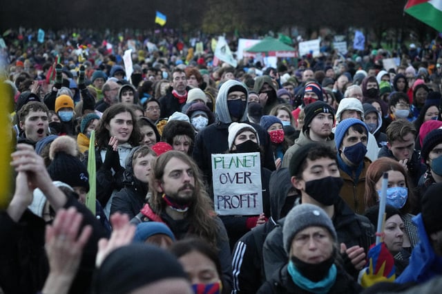 Thousands of people took part in the Global Day of Action march.