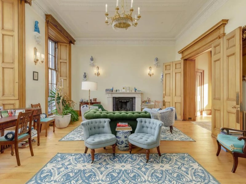 This impressive seven bedroom terraced house in Edinburgh offers a private garden, four reception rooms and five bathrooms and is on the market for offers over £2,750,000.