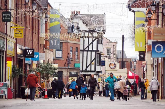 Non-essential shops reopen in Chesterfield town centre.