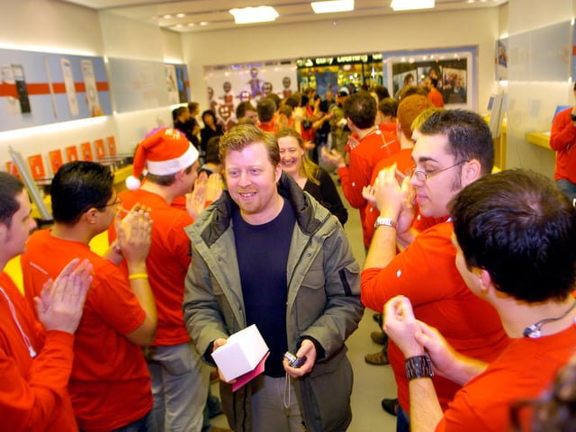 Opening of the New Apple computer Shop Meadowhall in December 2005